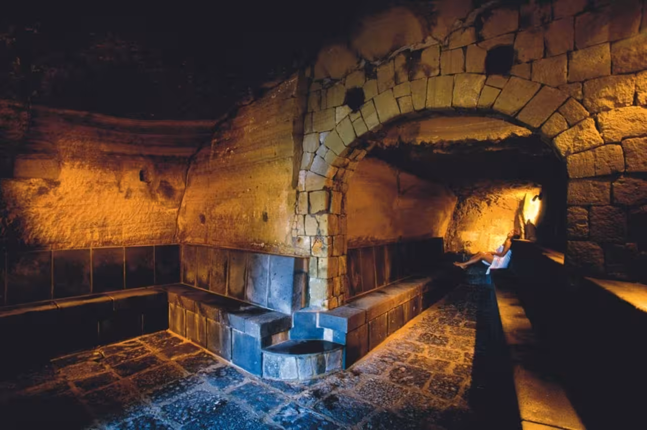 Natural sauna cave at Poseidon Gardens Ischia thermal spa, Poseidon ticket with convenient hotel transfer