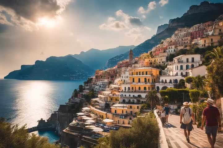 Discover the picturesque hillside village of Positano at sunset on an immersive private tour along the Amalfi Coast.