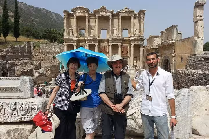 Private Ephesus shore excursion group with local guide at Library of Celsus, Kusadasi Port day tour