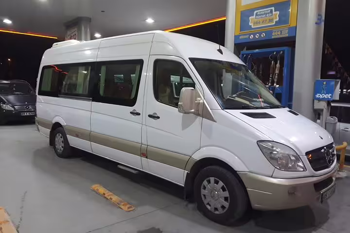 Private air-conditioned van for all-inclusive Ephesus and St. John Basilica tour with lunch, ideal Kusadasi pickup