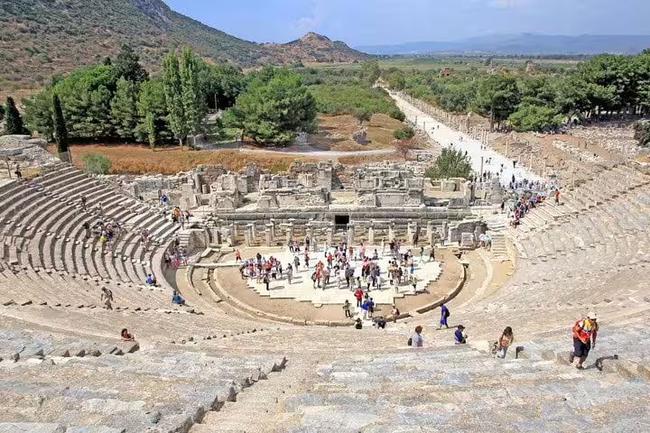 Private Ephesus tour from Istanbul with return flights, luxury minivan transfer and sea-view stop in Kusadasi