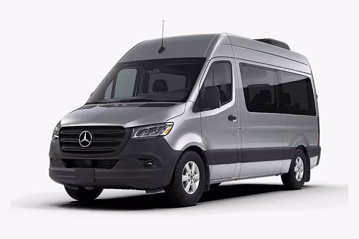 Modern private taxi minivan for Corfu Airport to Barbati transfer, spacious and air-conditioned ride
