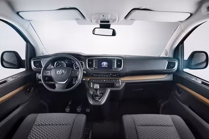 Spacious private taxi interior for Corfu Airport to Barbati transfer with comfortable seats and modern dashboard