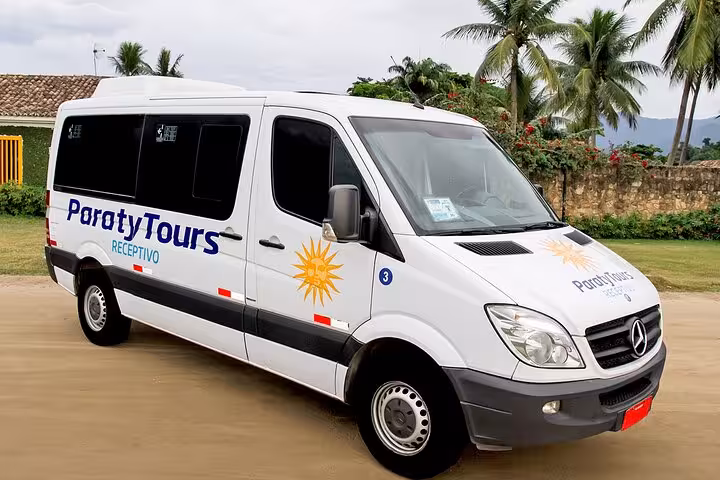 Comfortable Paraty Tours van ready for private transfer from Rio de Janeiro to Paraty.
