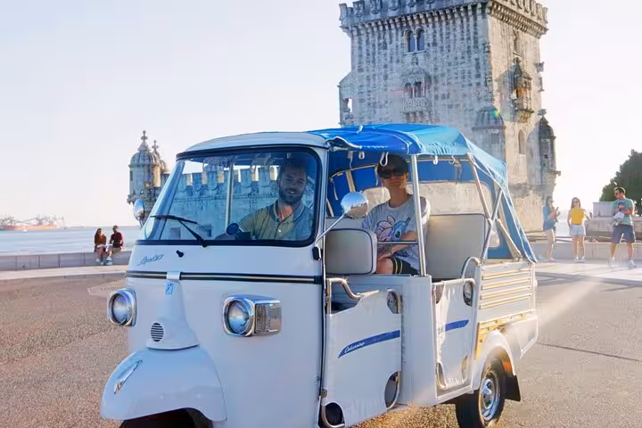 Private tuk tuk tour in Belém Lisbon by Torre de Belém, scenic ride with pastel de nata tasting included