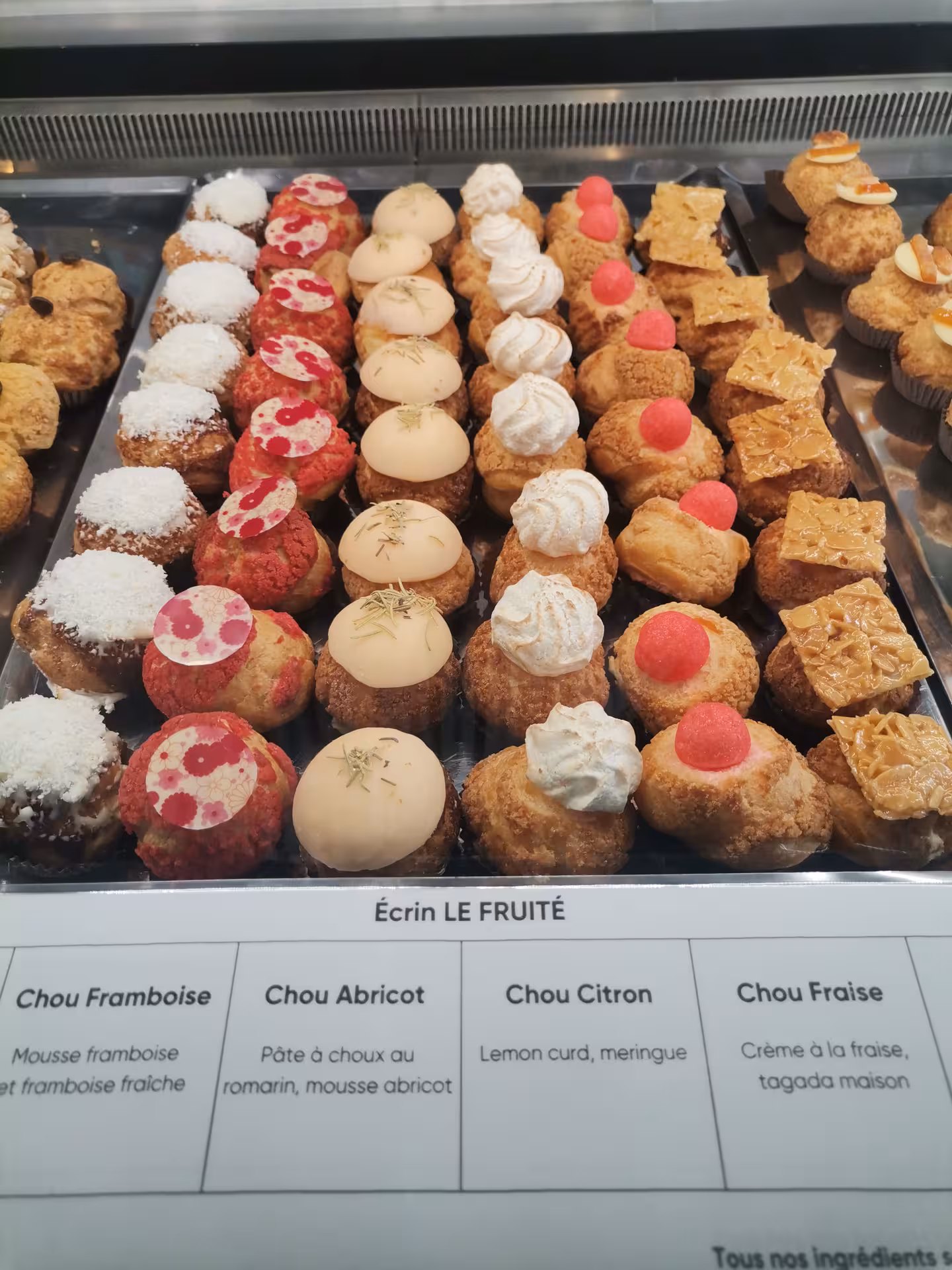 Assorted Provençal choux pastries in a French patisserie, sweet tasting stop on a Provençal Picnic Tour