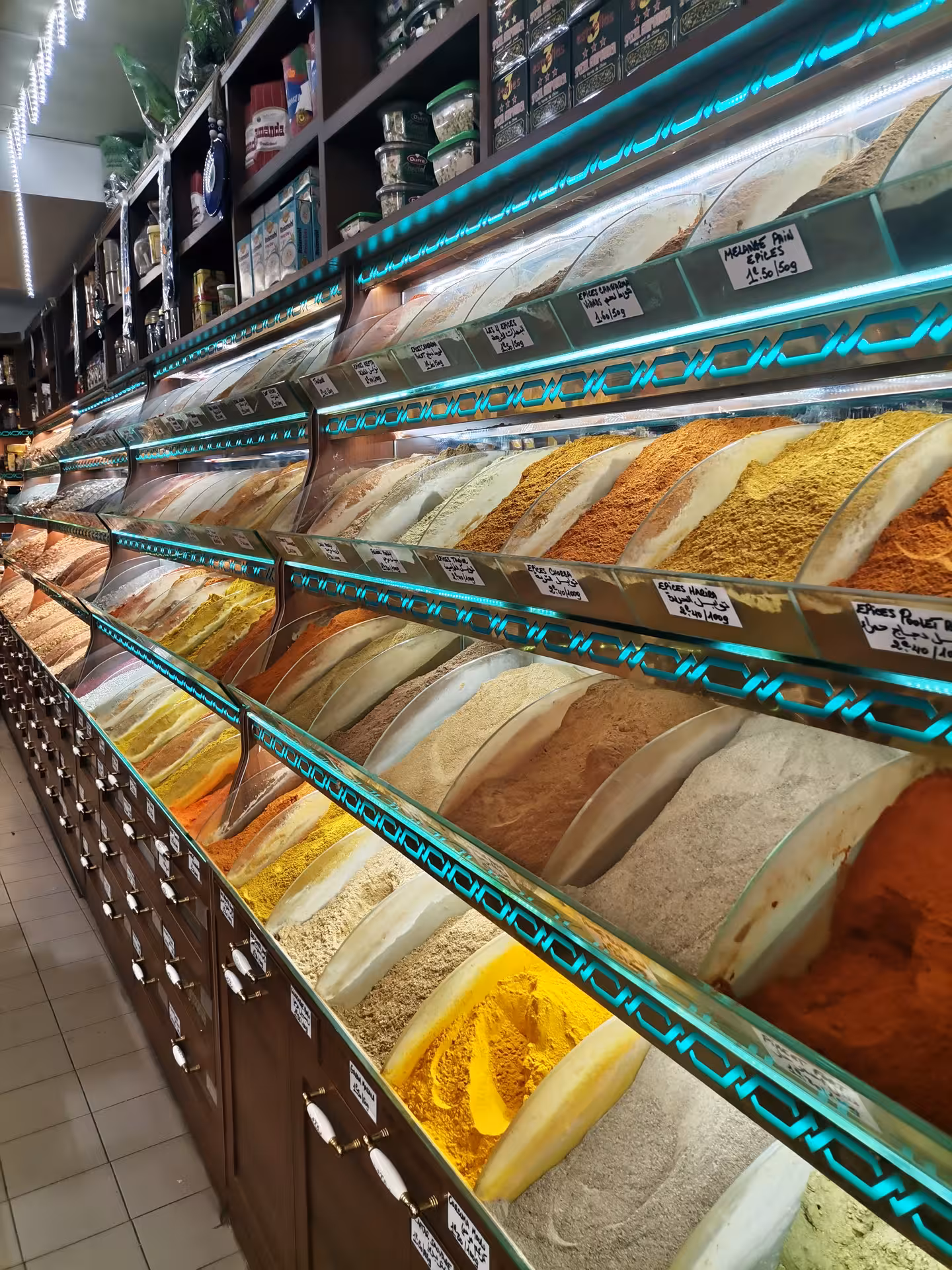 Colorful spice market display in Provence, aromatic local herbs and blends featured on a Provençal Picnic Tour