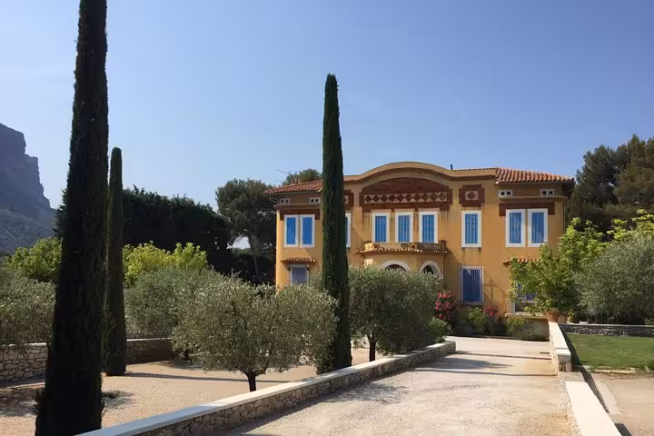 Provence villa and olive trees near Le Castellet, countryside scenery on Cassis Bandol Le Castellet wine tour