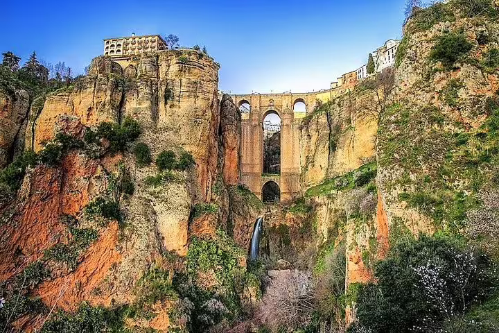 Puente Nuevo bridge over El Tajo gorge in Ronda, highlight of private Ronda and Marbella trip with hotel pick-up