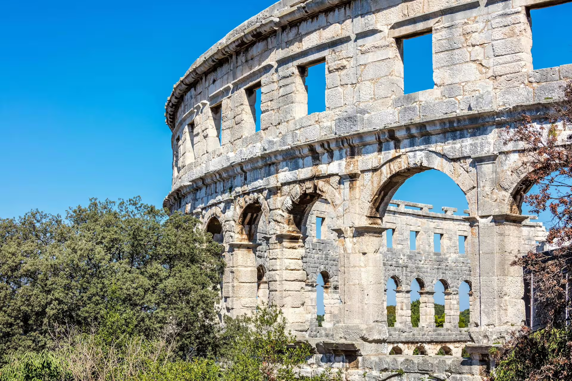 Pula Arena Roman amphitheatre in Istria, highlight stop on Ancient Istria tour from Poreč to Pula