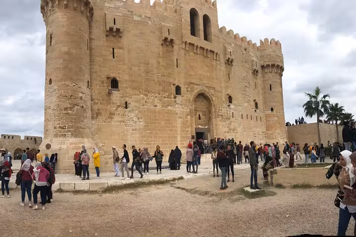 Visitors at Qaitbay Citadel in Alexandria on a private day tour from Cairo with guide, tickets and lunch