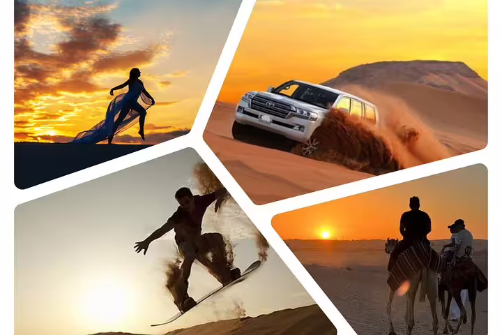 Golden Dunes Qatar Safari: Sunset Adventure & Thrilling Dune Bashing.