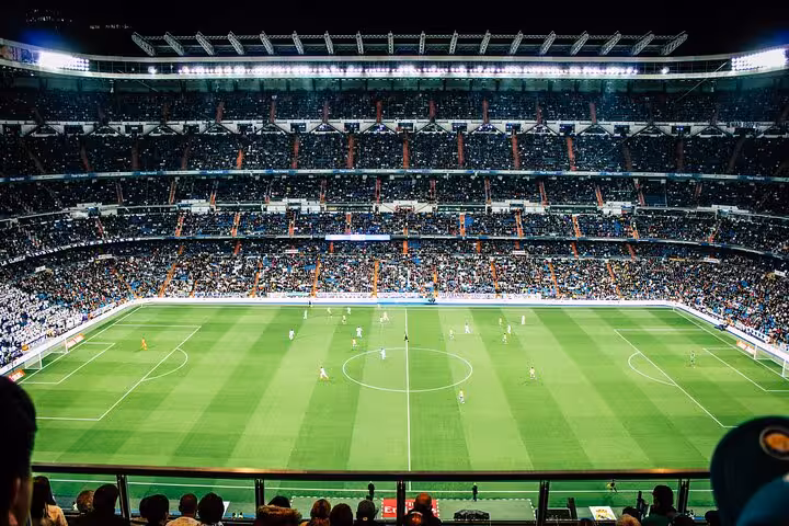 Packed Santiago Bernabéu during a Real Madrid match, Madrid football matchday experience with local guide