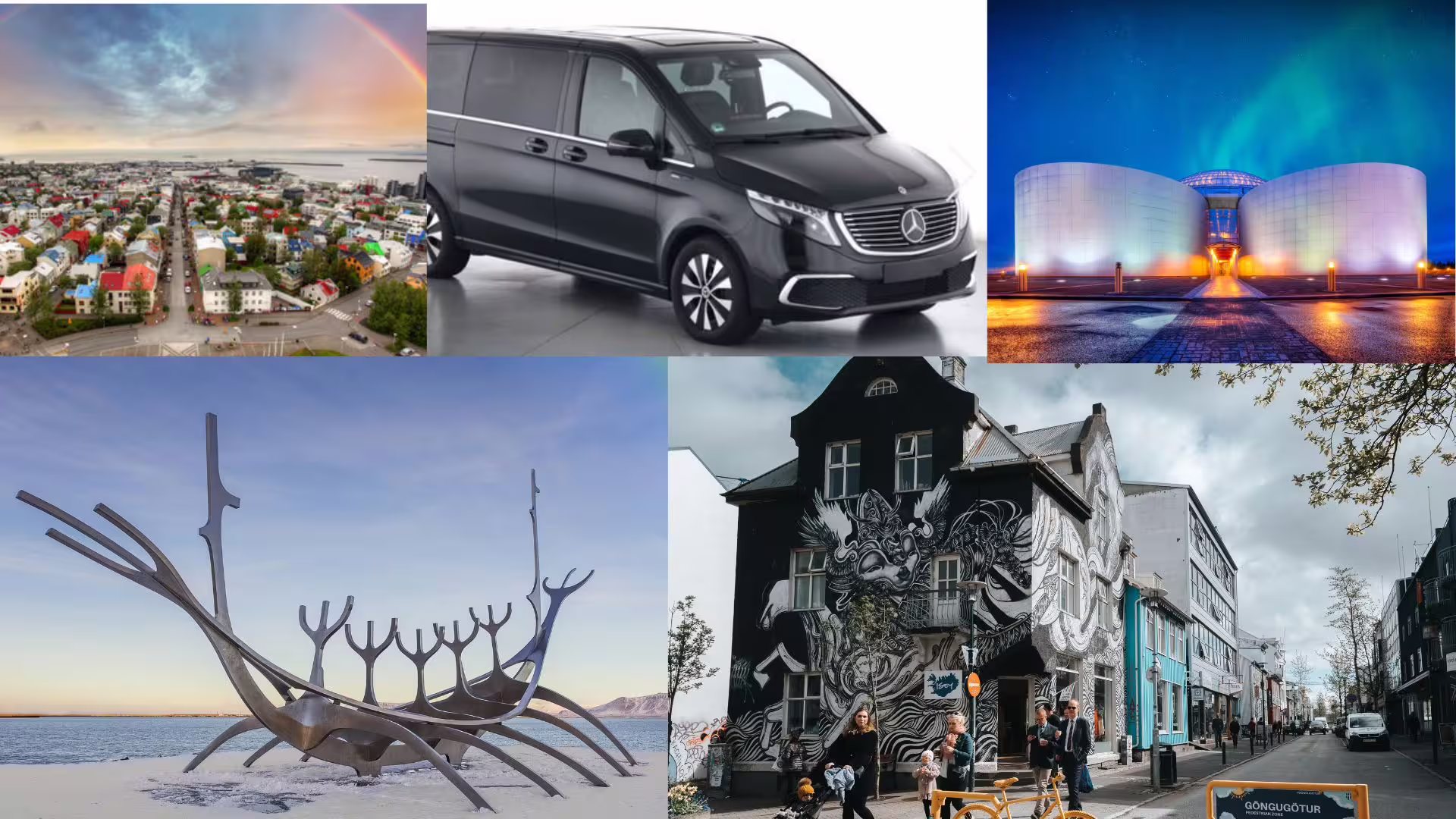 A collage of different places visited during the tour. 