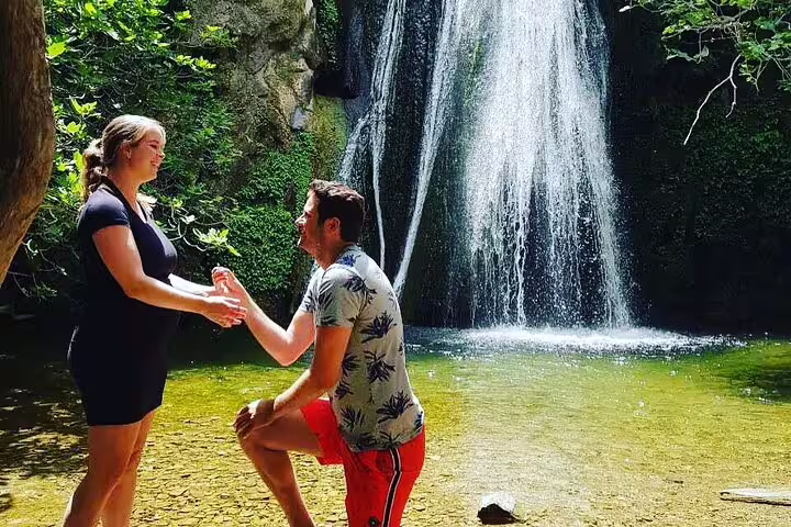 Romantic proposal at Richti Waterfall, capturing a memorable moment during the North Coast adventure.