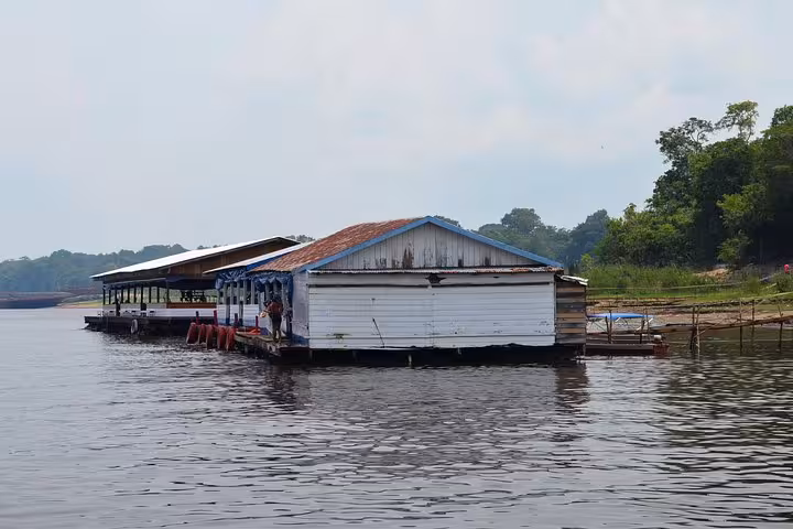Floating riverside lodge on the Negro River, a stop on the Amazon Negro River half-day expedition tour