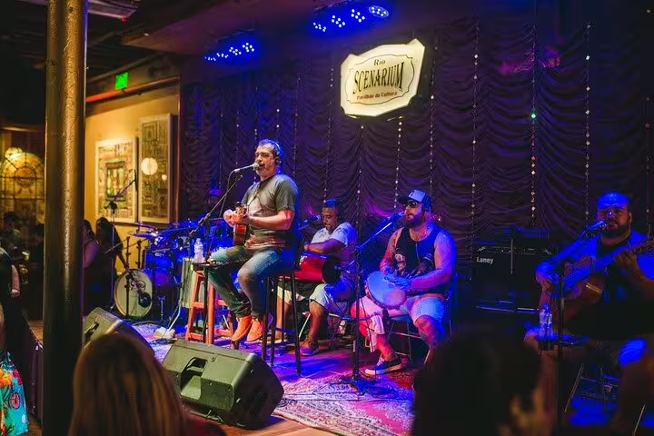 Live band performing at Rio's iconic bar for an unforgettable nightlife experience on the Rio Nights Unleashed tour.