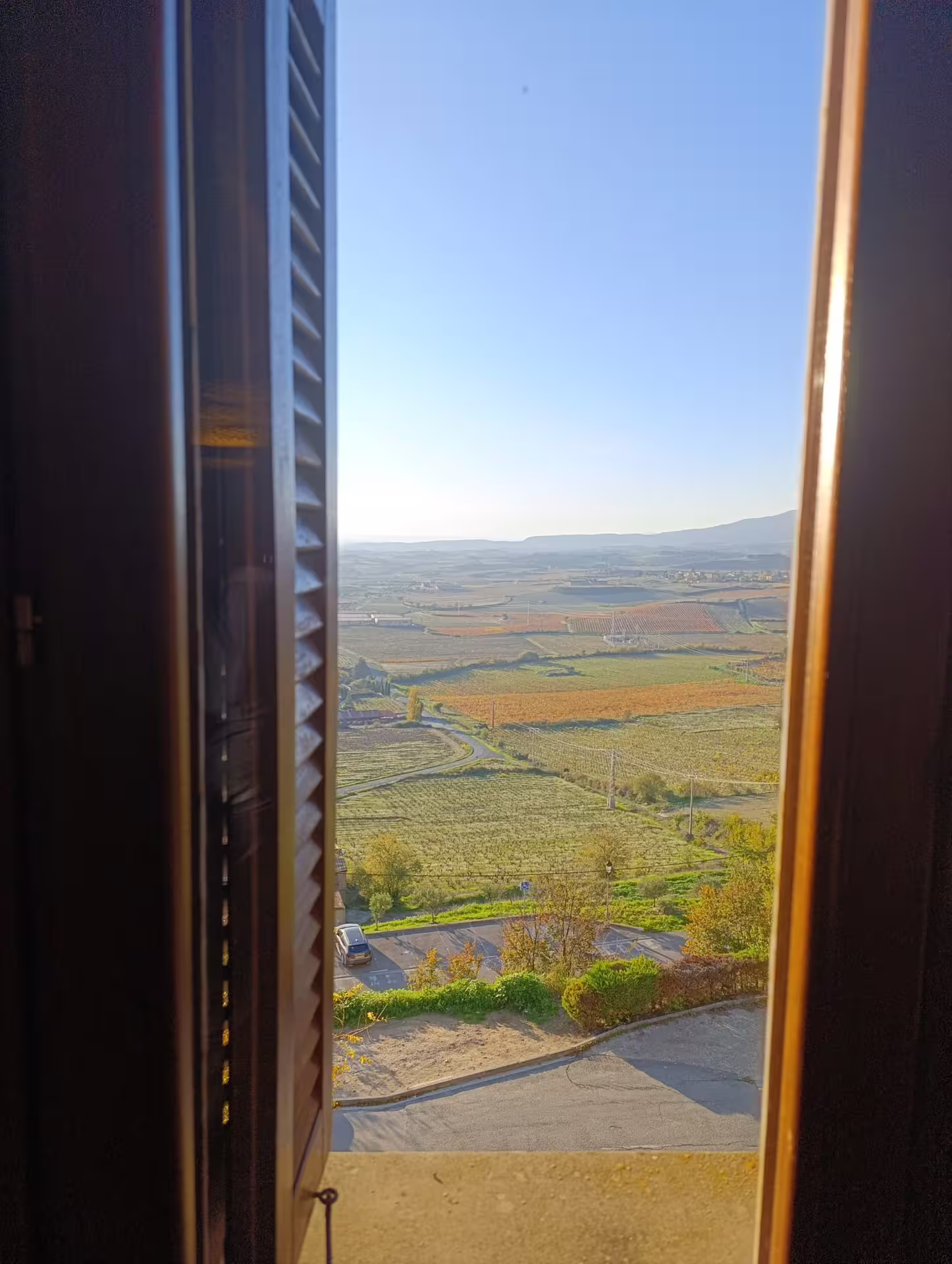 Enjoy breathtaking vineyard views through a window in Rioja, part of the Three Day Rioja Wine Experience tour.