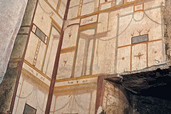 Explore intricate frescoes inside Rome's Domus Aurea with virtual reality, capturing ancient Roman artistry up close.