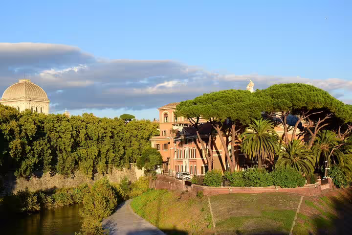 Scenic view of Rome's historic architecture and lush greenery, perfect for newcomers exploring city highlights on a private tour.