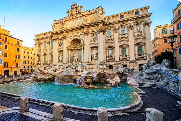 Iconic Trevi Fountain with turquoise waters and baroque architecture featured on Rome scavenger hunt audio tour