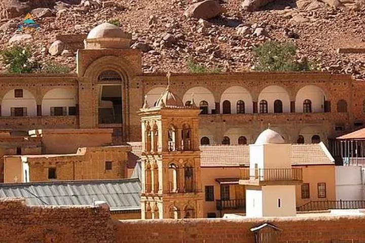 Saint Catherine Monastery exterior in Sinai, Egypt, visited on a private tour from Taba with Mount Sinai hike