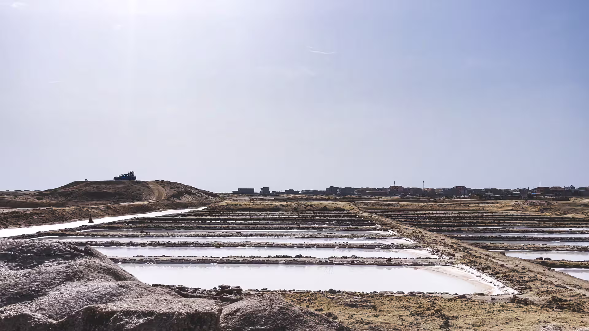 Panoramic view of Sal Island salt flats at Pedra de Lume on an all-inclusive full-day tour with fees