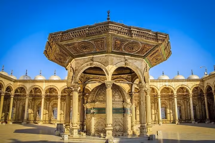 Ornate ablution fountain in Saladin Citadel courtyard, Cairo, on a private tour with Egyptian Museum and old churches