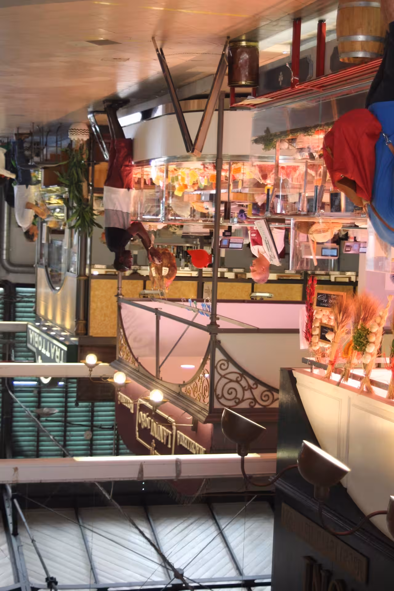 Inside Sant’Ambrogio Market in Florence with deli counters and vendors, featured on the Cibrèo food tour