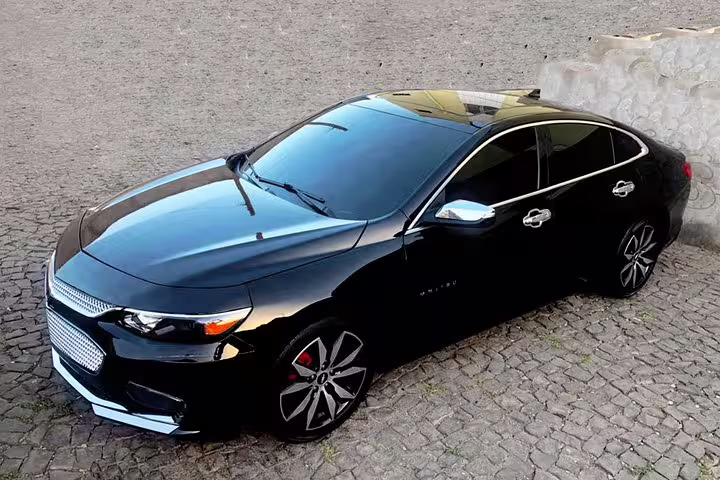 Black sedan used for Santiago Island 1-way private airport transfer to Assomada, Cape Verde service