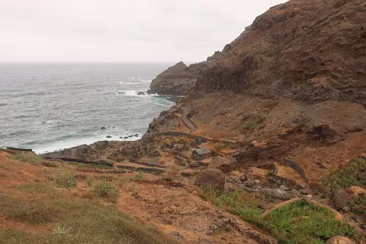 Scenic coastal path along São Nicolau's rugged cliffs, offering breathtaking ocean views and challenging hikes.