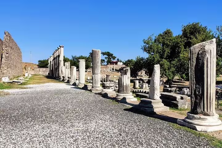 Column-lined ancient street at Sardis ruins, visited on 5-day Seven Churches of Asia Minor Turkey tour