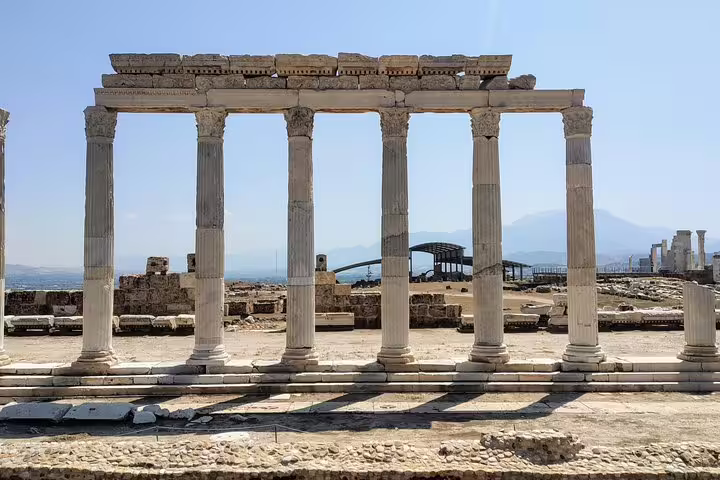 Ancient colonnade at Sardis ruins on Seven Churches of Revelation 5-day mini group guided tour Turkey