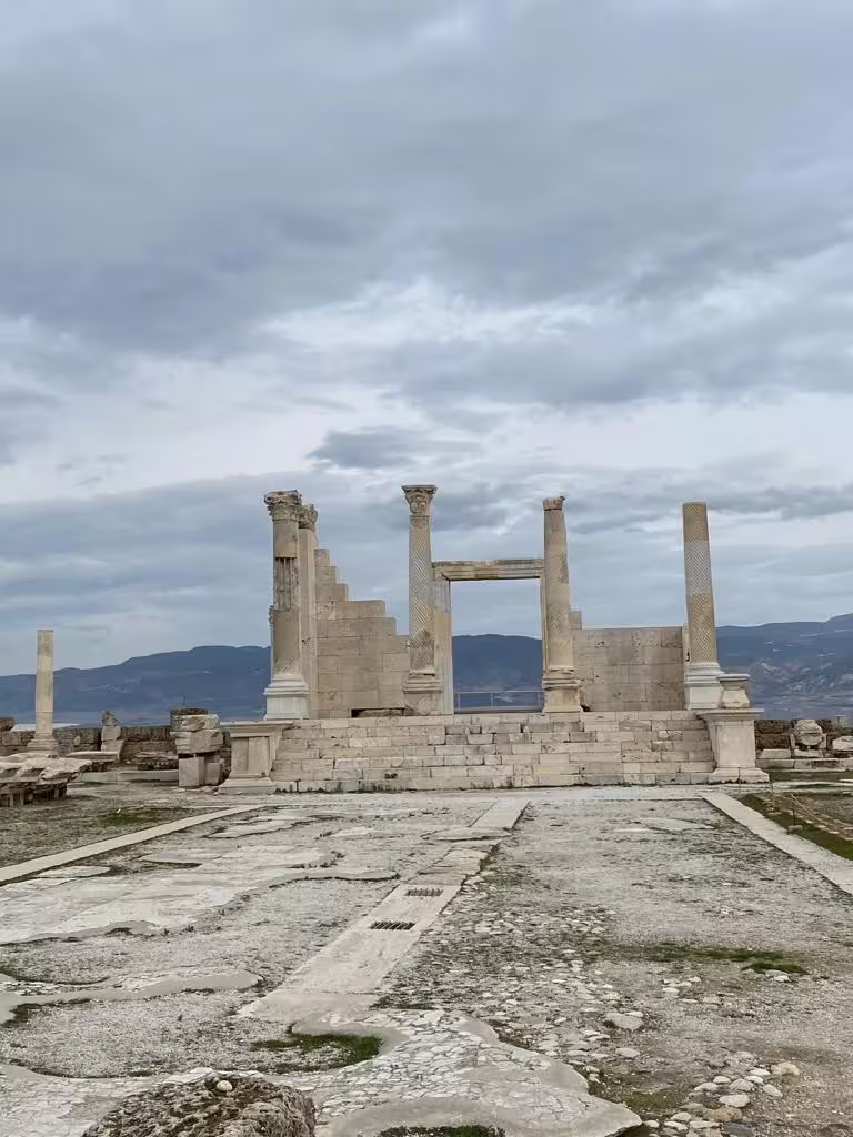 Ancient Sardis temple columns in Asia Minor, a highlight on Istanbul to Seven Churches 4-night tour