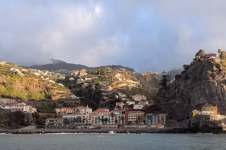 Promotional image for SeaBus transport between Funchal and Calheta, highlighting features like WiFi and bar service.
