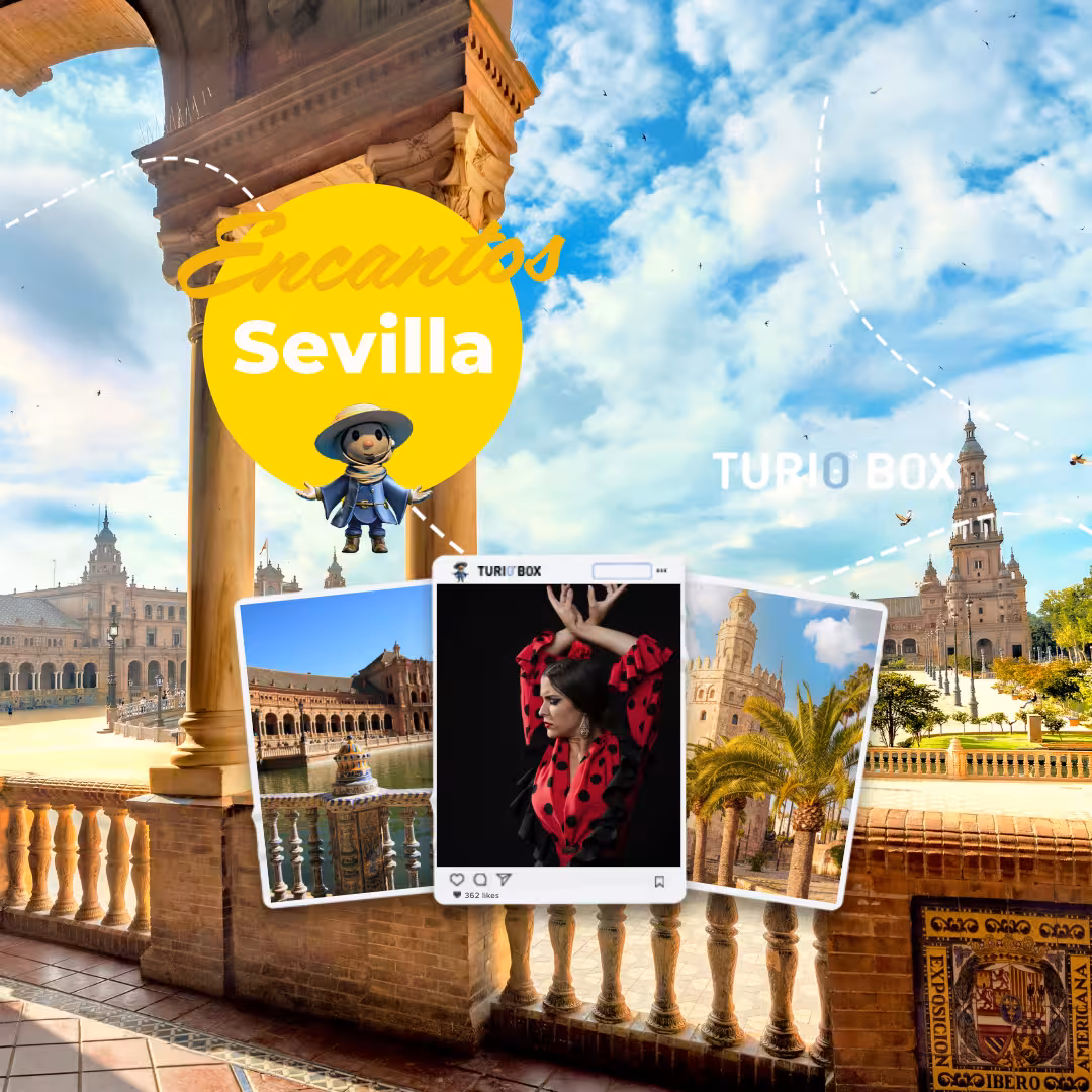 Seville local highlights and tablao flamenco tour collage with Plaza de España views and flamenco dancer
