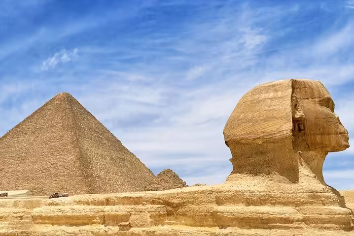 Great Sphinx and Giza Pyramid in Cairo, key stop on Sharm El Sheikh to Cairo private day flight tour