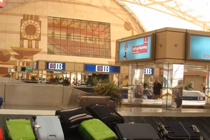 Sharm El Sheikh Airport baggage claim area, convenient meeting point for private transfer to hotels and resorts