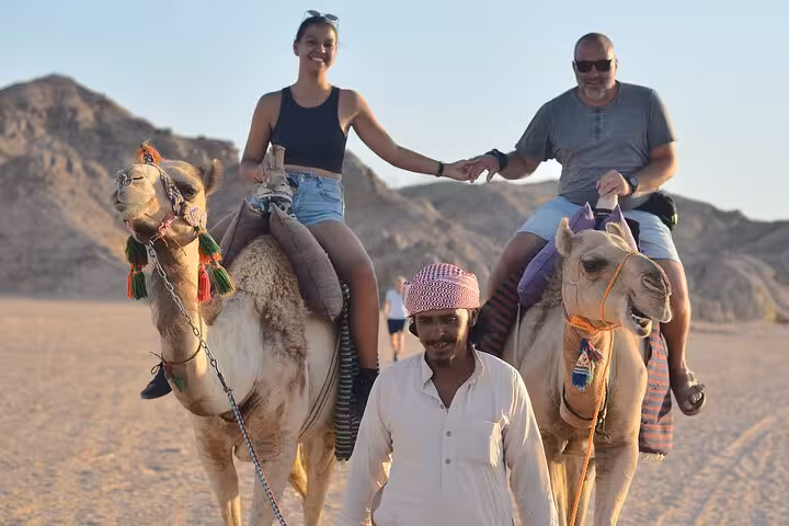 Camel ride add-on during Sharm El Sheikh desert safari, perfect combo with sunrise or sunset ATV quad tour