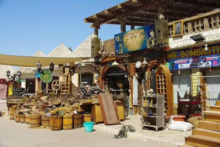 Colorful Old Market bazaar stalls in Sharm El Sheikh, shopping stop on VIP city sightseeing tour with Egyptologist