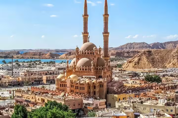 Panoramic view of Al Mustafa Mosque and Sharm El Sheikh city, VIP sightseeing tour with Egyptologist guide