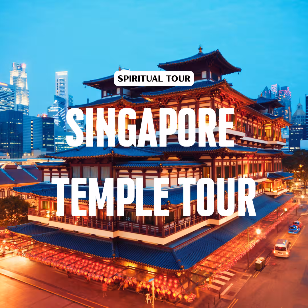 Experience the vibrant evening glow of Singapore's temples on a spiritual walking tour, with city skyline views.
