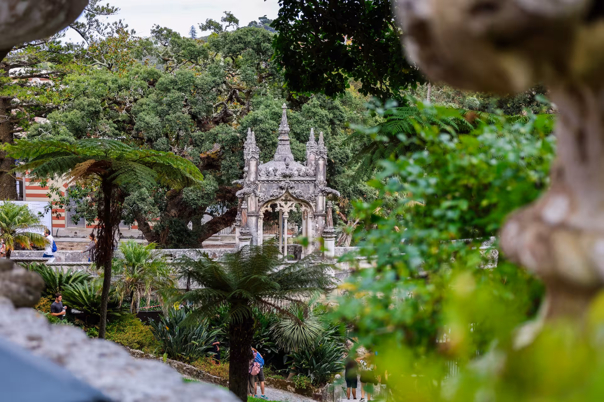 Explore the enchanting gardens and intricate architecture of Quinta da Regaleira on a Sintra small group tour from Lisbon.