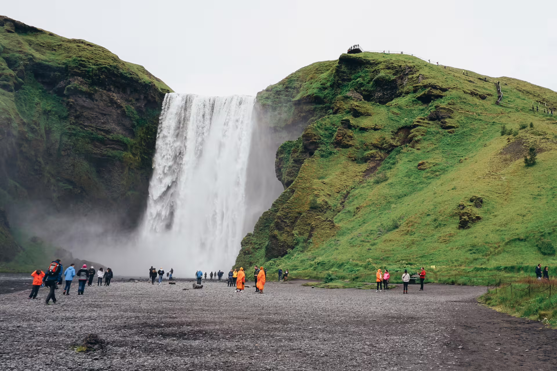 A picture of the basin of Skogafoss