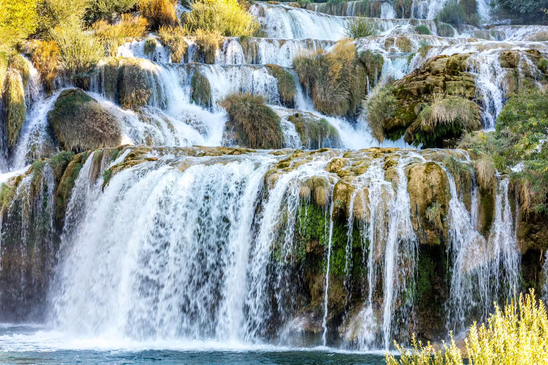 Close-up of Skradinski Buk waterfall in Krka National Park, Croatia, a highlight on the Sibenik tour from Zadar