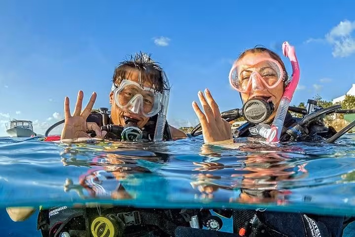 Snorkelers in Red Sea at Sharm El Sheikh, part of White Island and Ras Mohammed boat excursion with lunch
