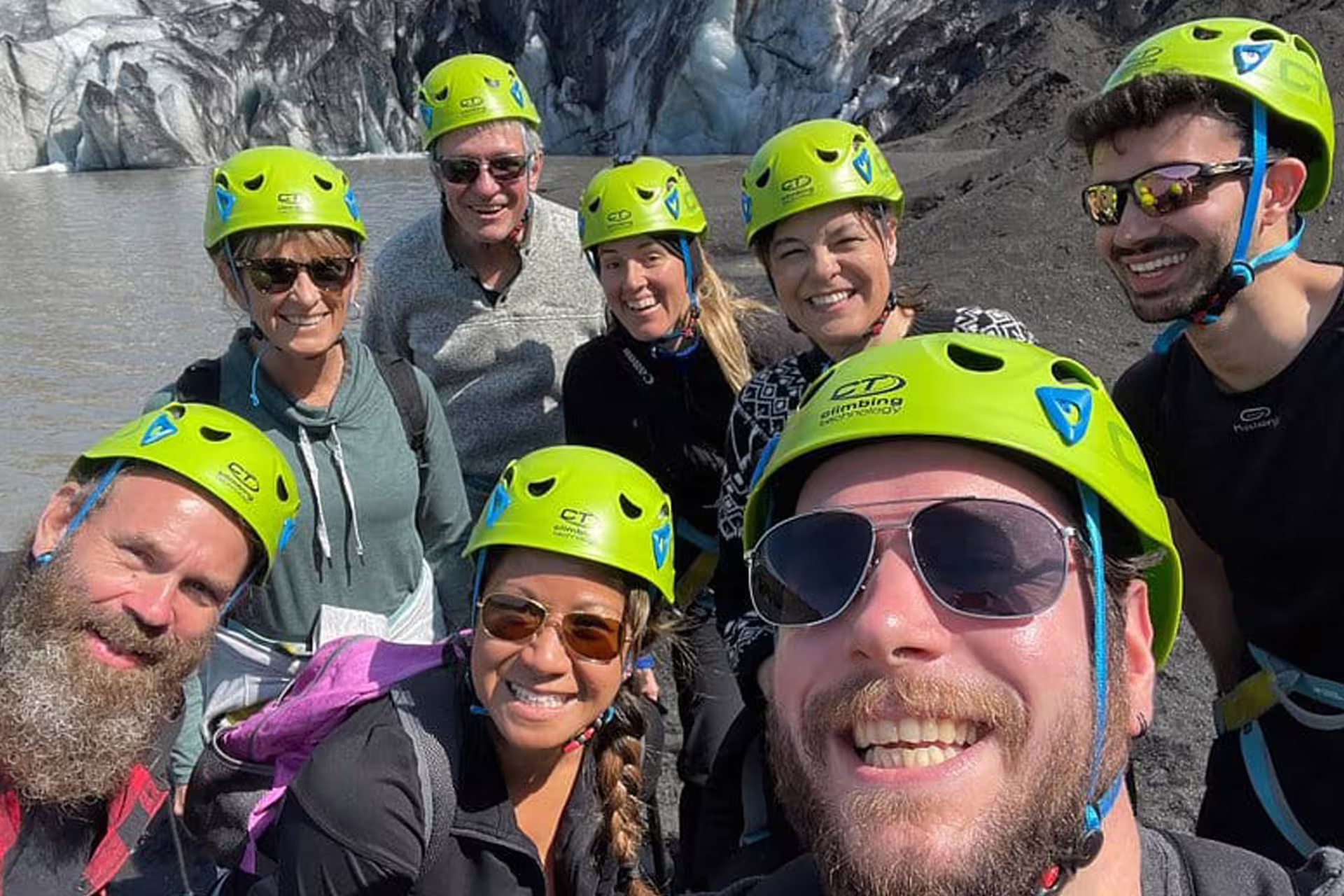Selfie by the face of the glacier.