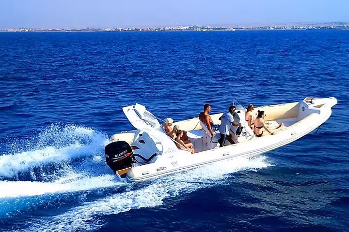 High-speed RIB boat ride on open sea for dolphin spotting, private charter style coastal adventure