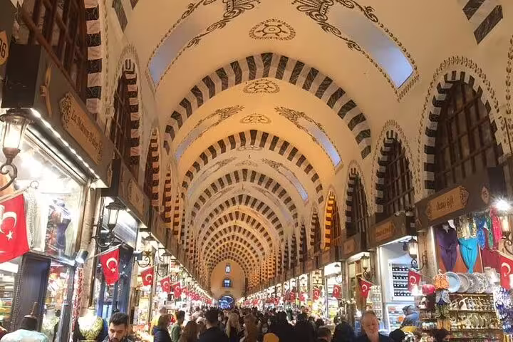 Spice Bazaar Istanbul arched market corridor, a highlight on Turkey Taste 12 Days private small group tour
