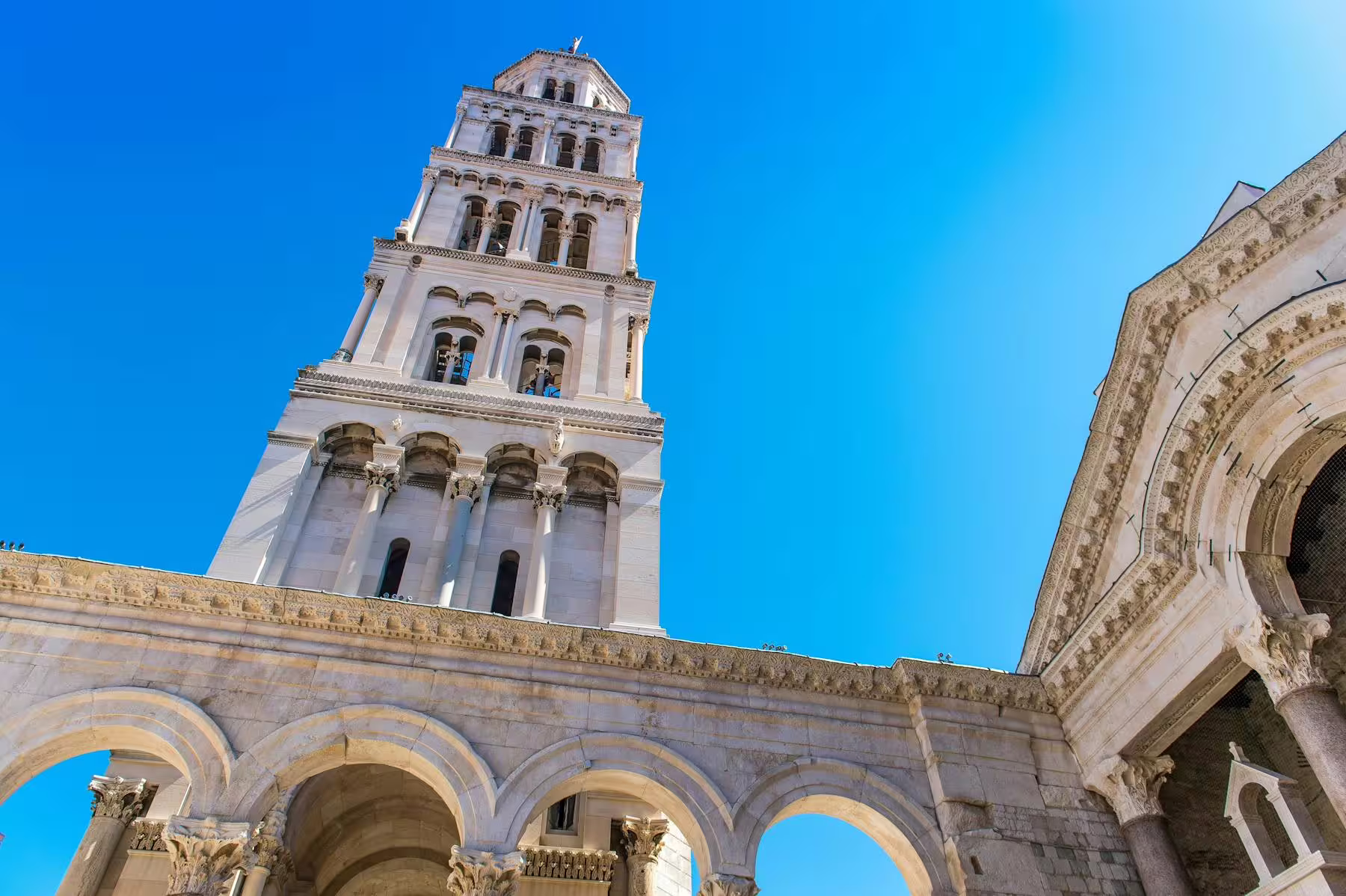 Split Cathedral bell tower in Diocletian’s Palace, a highlight on Makarska Riviera day trip to Split